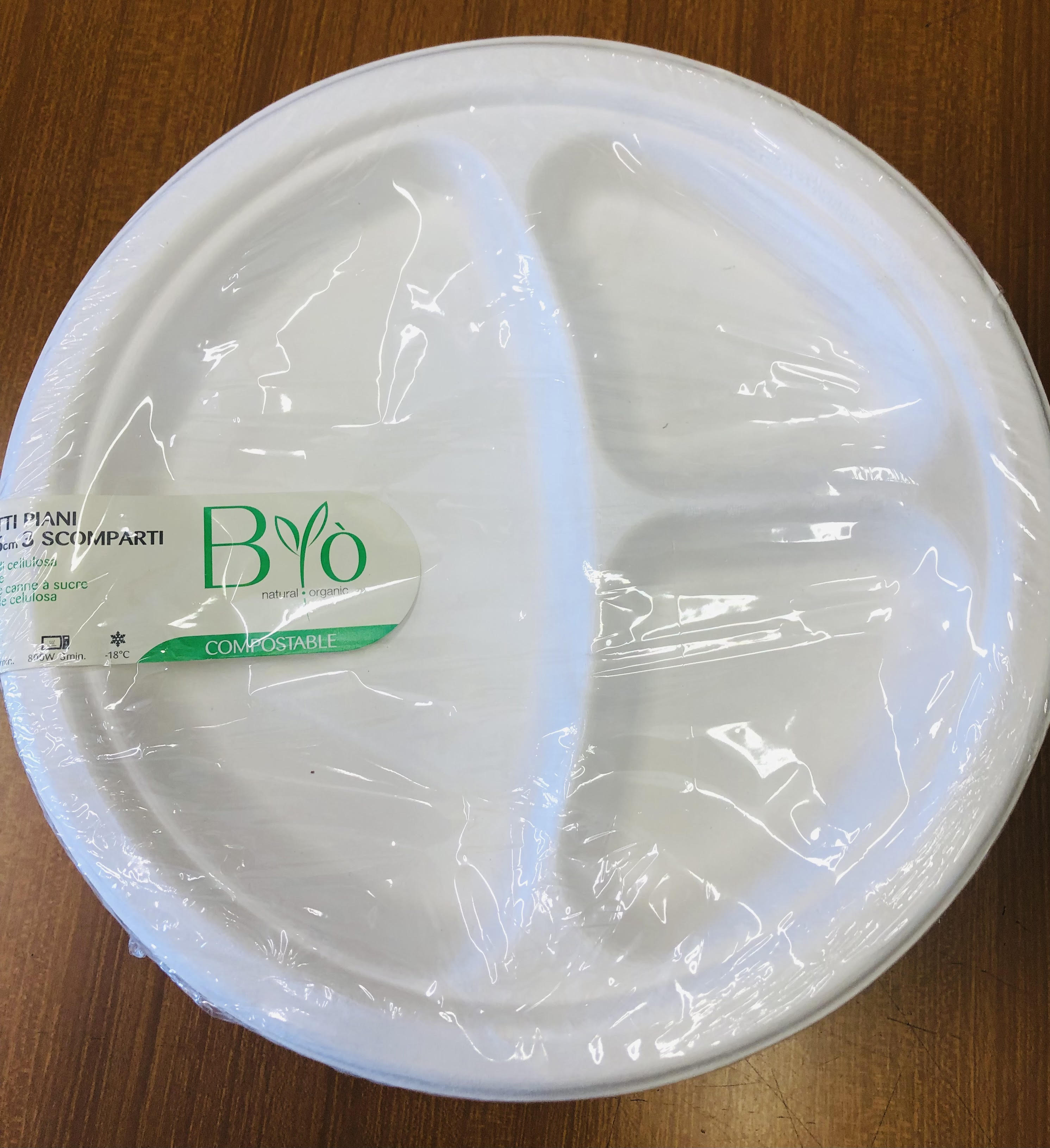 Piatto Portata 3 Scomparti In Melamina - Ø29,5x24cm Bianco Made In Italy - Foto 10